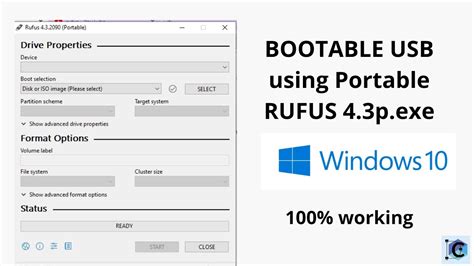 Rufus program felülete bootolható USB készítésekor