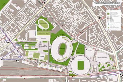 A tervezett stadionok elhelyezkedése a Pomsár és Társai Építész Iroda Kft. pályaműve alapján
