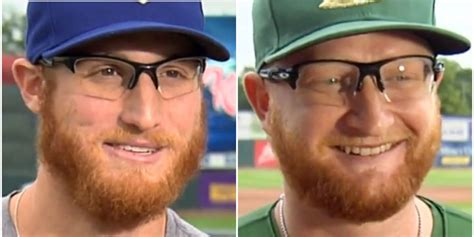 Két baseballjátékos, Brady Feigl arcképének összehasonlítása