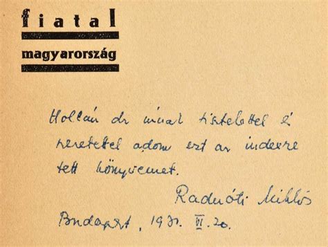 Radnóti Miklós kéziratának részlete
