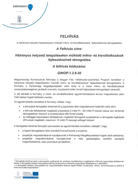 Pályázati feltételek módosítását jelző dokumentum