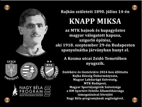 Knapp Miksa portréja futballmezen