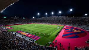 Szurkolók a Camp Nou stadionban mérkőzés közben