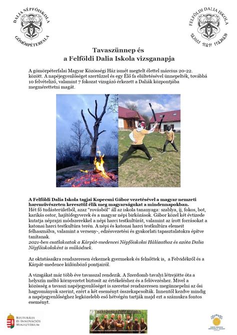 A Felföldi Dalia Iskola képzése és hagyományőrzése