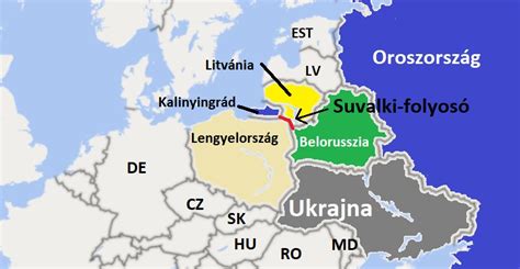 Kalinyingrád térképe és a litván tranzitút