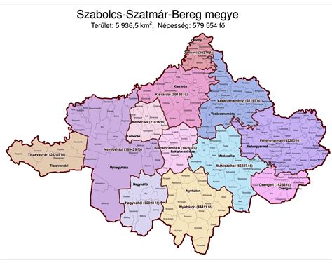 térkép Szabolcs-Szatmár-Bereg vármegyéről
