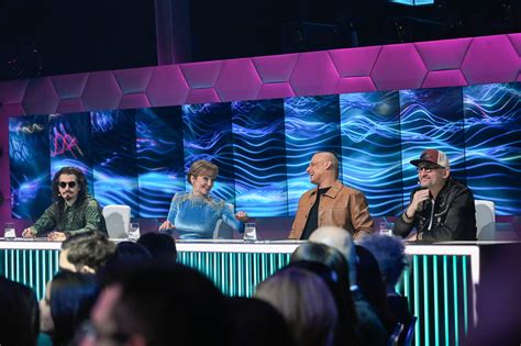 A Dal zsűritagjai, Szandi, Bebe, Trap kapitány és Ferenczi György egy adásban