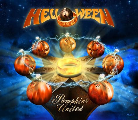 A Helloween Pumpkins United felállás a színpadon, a két frontemberrel