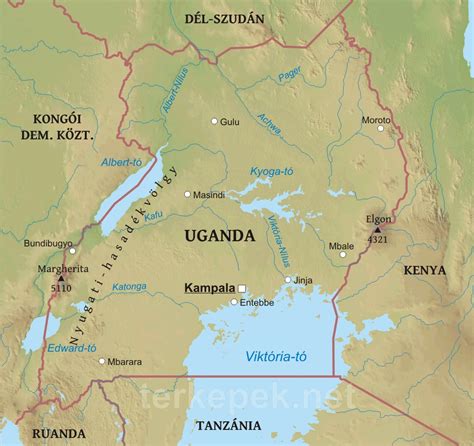 térkép Uganda elhelyezkedéséről Kelet-Afrikában