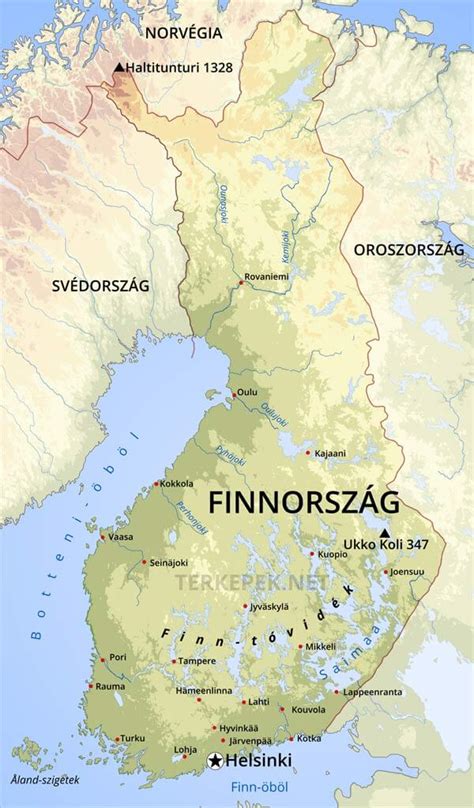 Finnország térképe Heinola elhelyezkedésével