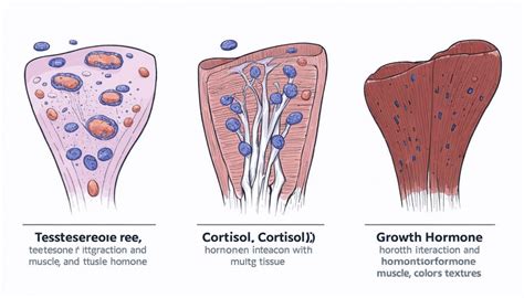 Scientific illustration of hormones (testosterone and cortisol)
