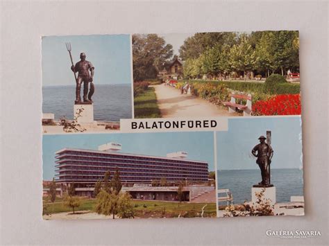 Balatonfüred látképe a Balatonnal és sportlétesítményekkel