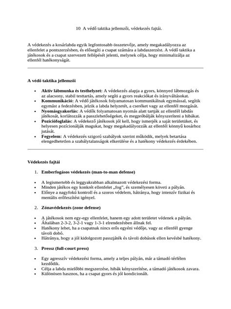 Dán taktikai séma: 5:1 védekezés