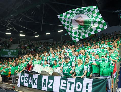 A Győri ETO stadionja és a csapat logója