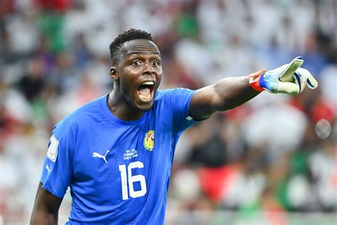 Edouard Mendy, a Chelsea szenegáli kapusa mérkőzés közben.