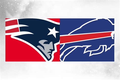 New England Patriots és Buffalo Bills logók, egymással szemben