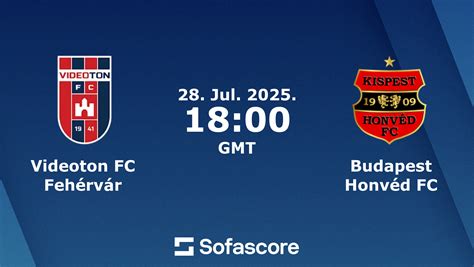 Videoton FC és Budapest Honvéd logói a futballpályán