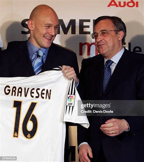 Thomas Gravesen bemutatkozása a Real Madridban Florentino Pérezszel