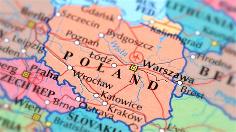 Lengyelország térképe amerikai futball pályákkal