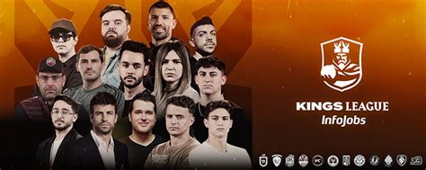 A Kings League InfoJobs logója és néhány játékos