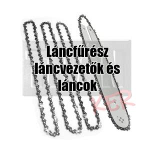 Különböző típusú láncfűrész láncok és azok részei