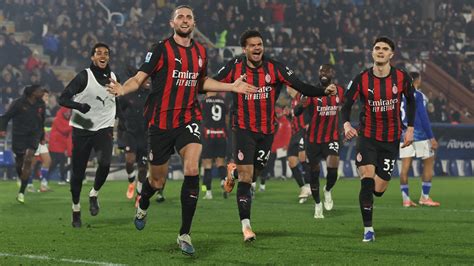 Az AC Milan csapata az Európa Liga mérkőzésén