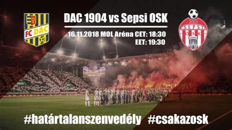 A DAC és a Sepsi OSK mérkőzésének pillanatképe