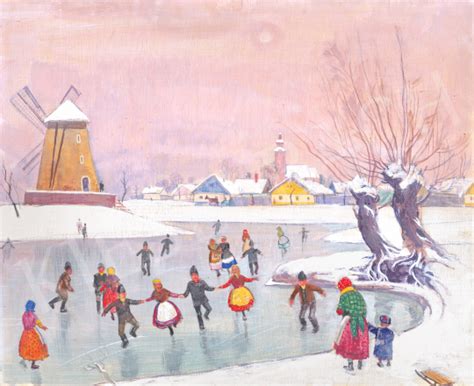 Korcsolyázók holland festményen
