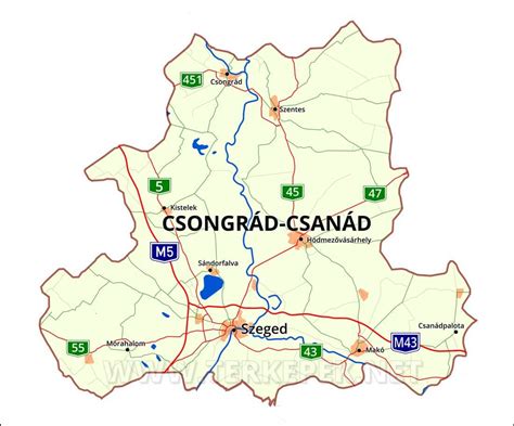 Csongrád-Csanád vármegyei futballpályák térképe