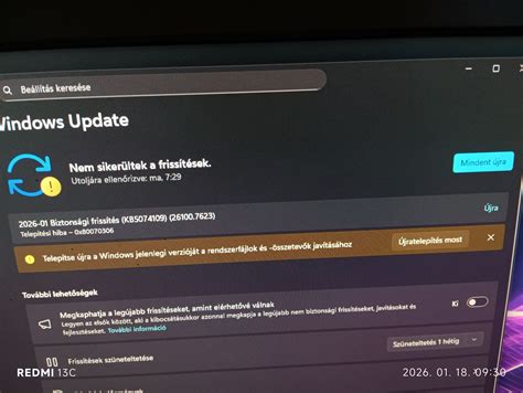 Windows telepítési partícióválasztó képernyő