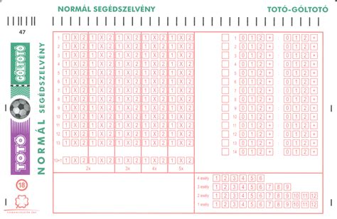 Labdarúgó mérkőzésre szóló totó szelvény