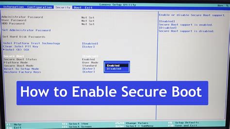 Secure Boot engedélyezése/letiltása BIOS-ban