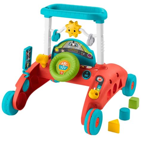 Fisher-Price 2 az 1-ben intelligens járássegítő gyermekkel, aki épp játszik vele