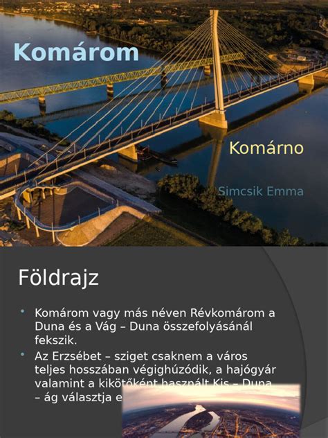 Komárom térképe a Duna és Vág-Duna összefolyásánál