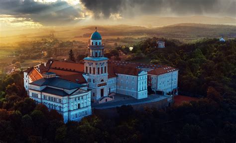 Pannonhalmi Főapátság épülete madártávlatból