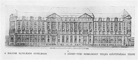 A Magyar Általános Hitelbank épülete és a korabeli ipar illusztrációja