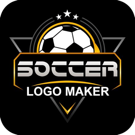 Soccer Logo Maker felhasználói felület mock-up, sablonokkal