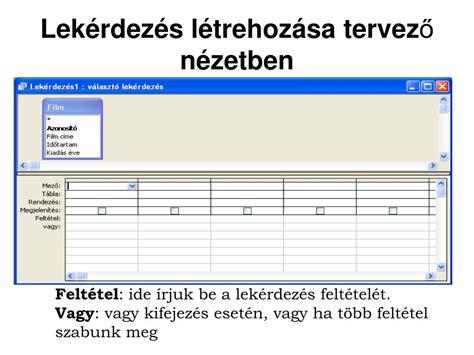 A kereszttáblás lekérdezés tervező nézetben