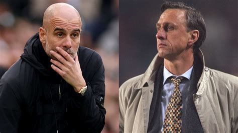 Johan Cruyff és Pep Guardiola a Barcelona kispadján