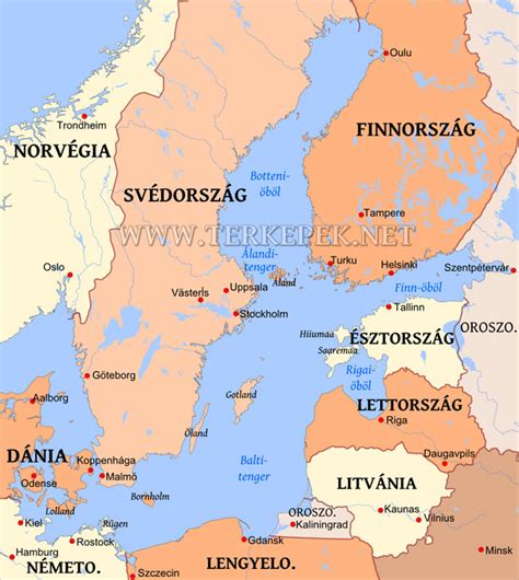 Balti-tenger térképe és történelmi régiói