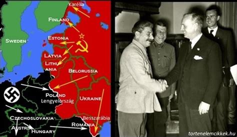 Molotov, Ribbentrop és Sztálin az 1939-es paktum aláírásakor