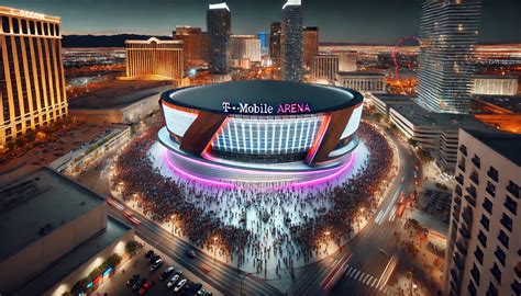 T-Mobile Arena a mérkőzés éjszakáján