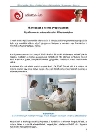 Modern orvosi technológiák és a kórházi tartózkodás