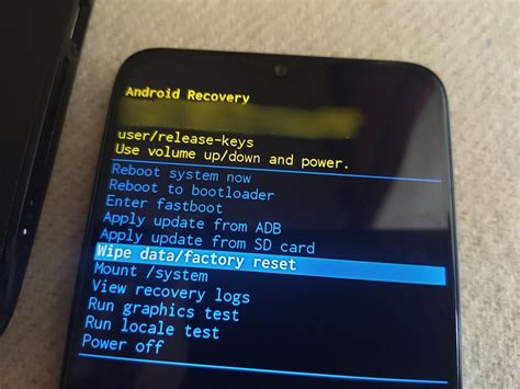 Android recovery menü hard reset opcióval