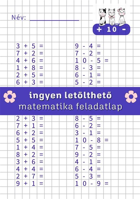 Matematikai feladatlap 4. osztályosoknak