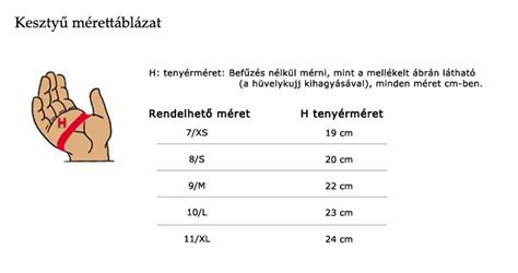 gyerek kapus kesztyű mérettáblázat