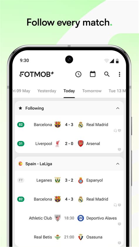 Okostelefon applikációk ikonjai: Sofascore, FotMob