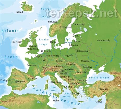 Európai térkép, jelölve a magyar kapusok klubjaival