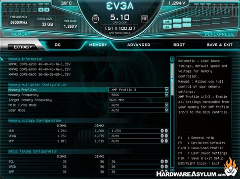 EVGA UEFI felületének képernyőképe