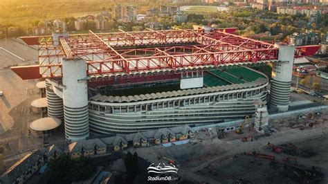 A San Siro szektorainak elhelyezkedése és színek szerinti felosztása